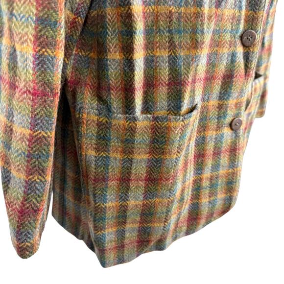 Liz Claiborne Sport Vintage Plaid Herringbone 100% Wool Suit Jacket Blazer sz 6 - Picture 2 of 16